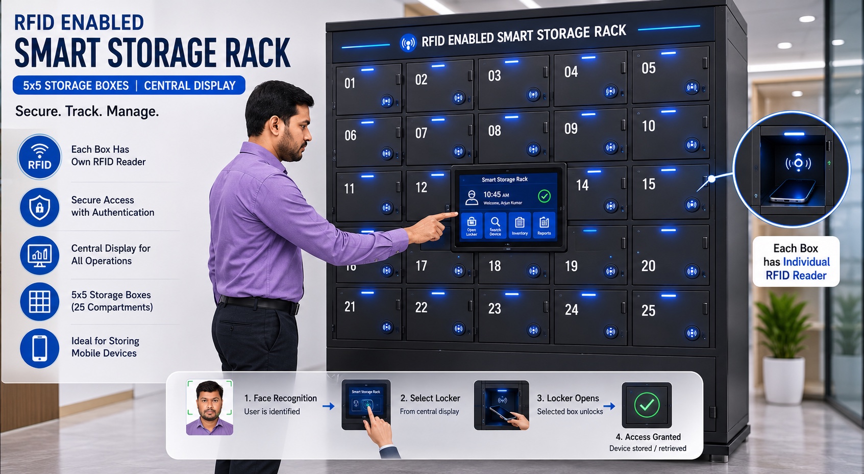 RFID smart storage locker system